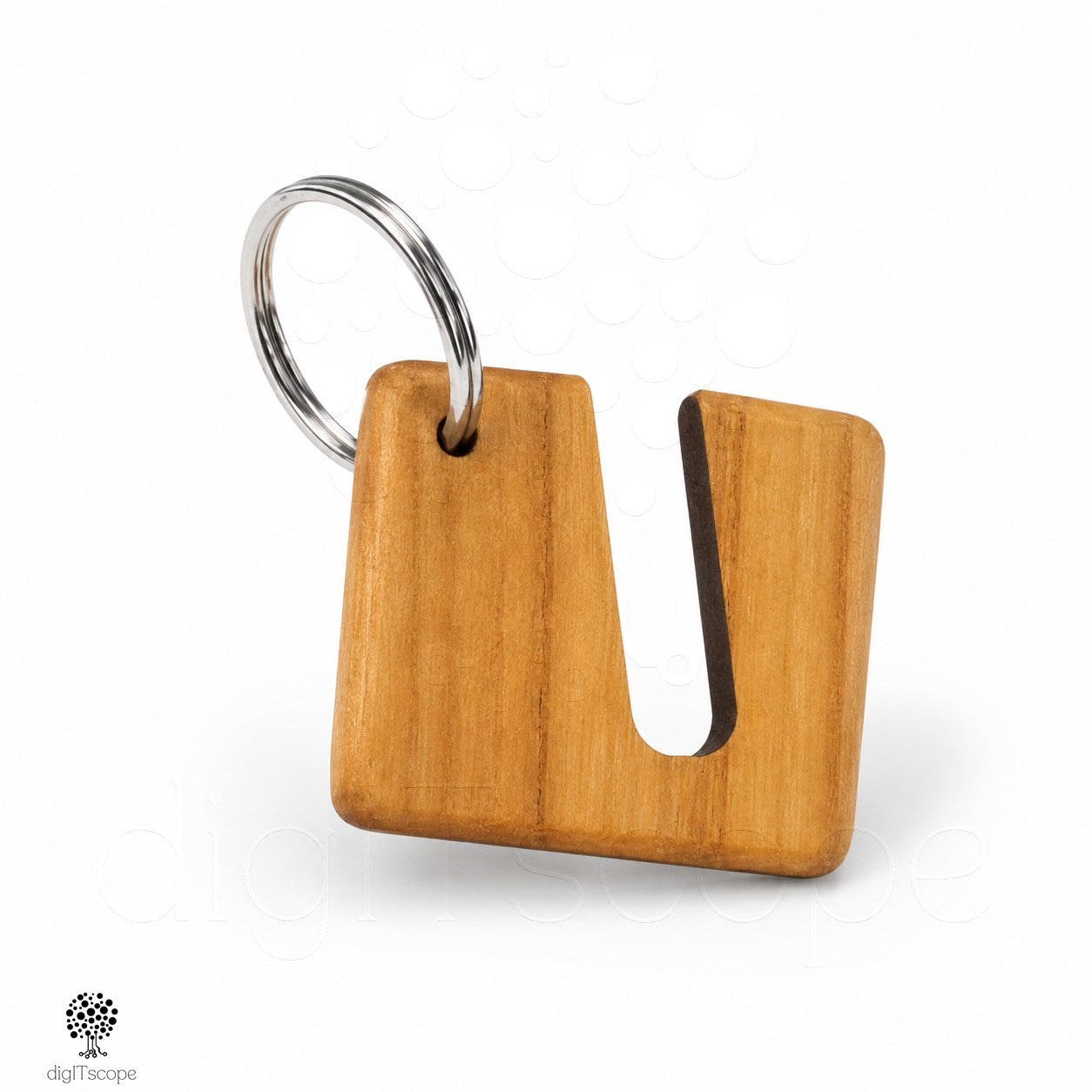 Kirschholz-Schlüsselanhänger mit Handyhalter